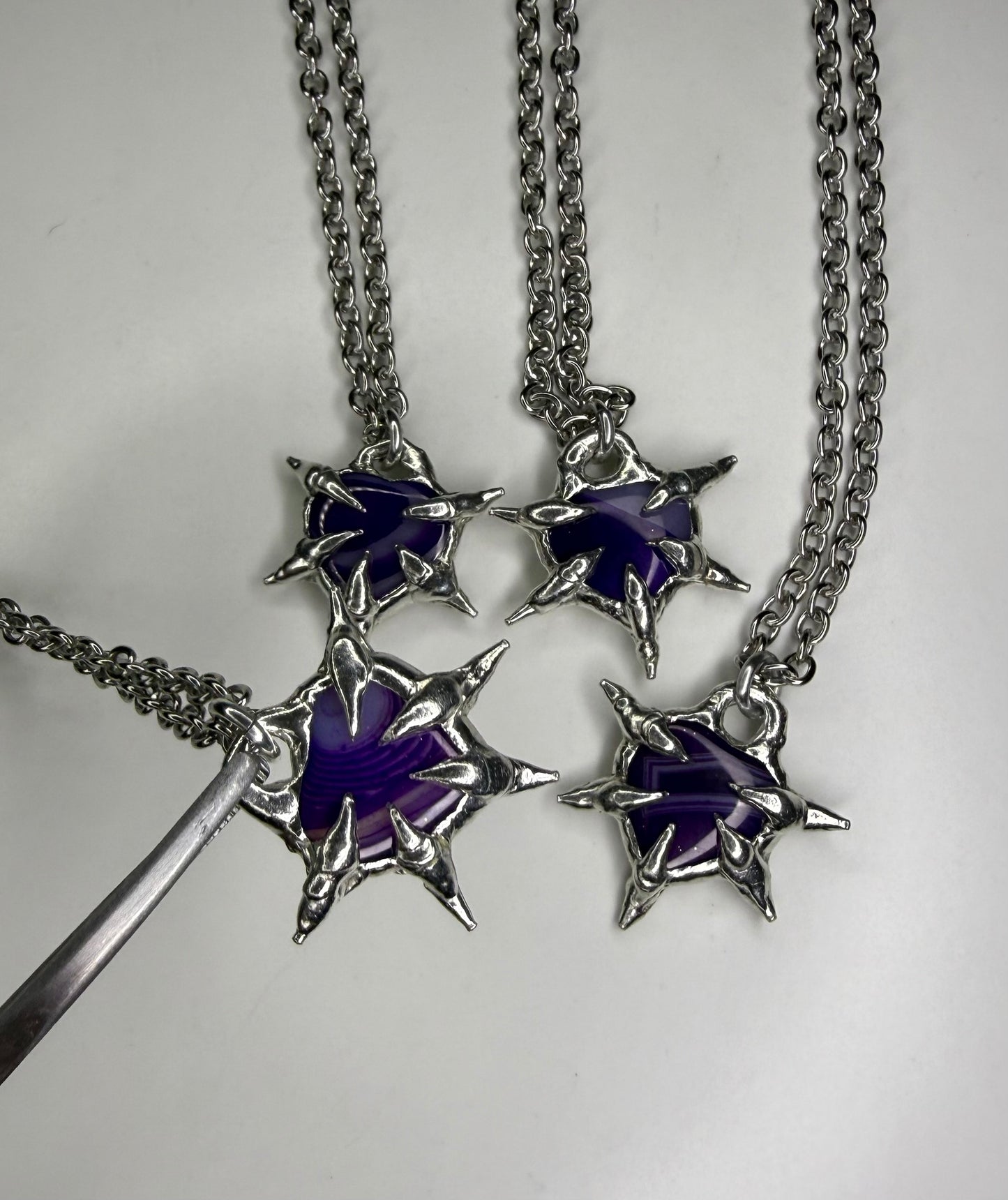 Purple Spiked Hearts