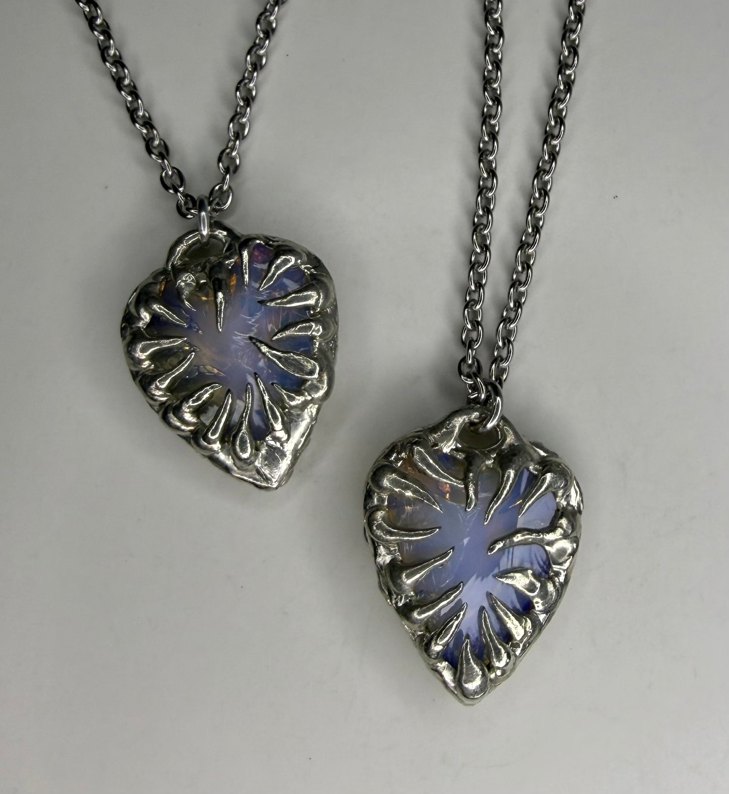 Opalite spiked heart necklace