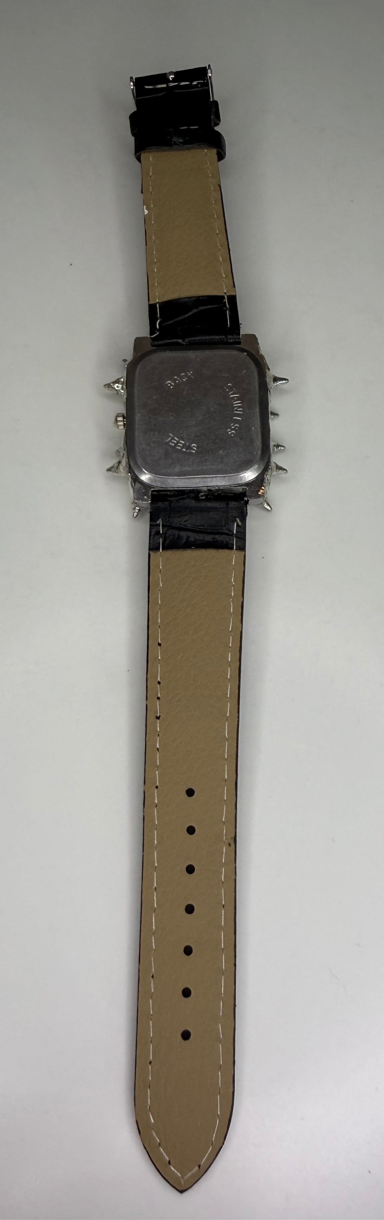 Black Faux Leather Watch