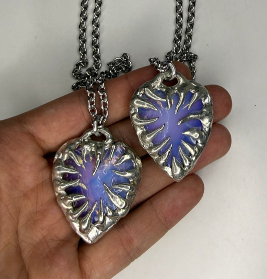 Opalite spiked heart necklace