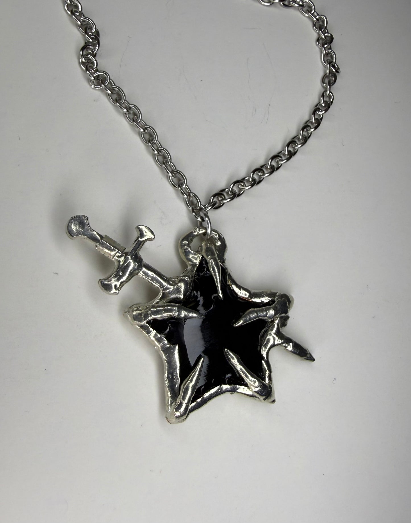 Obsidian Star Sword Necklace