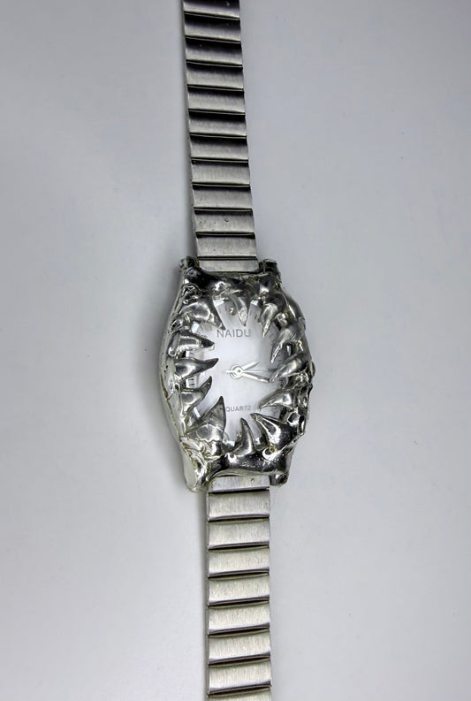 Spiked white watch