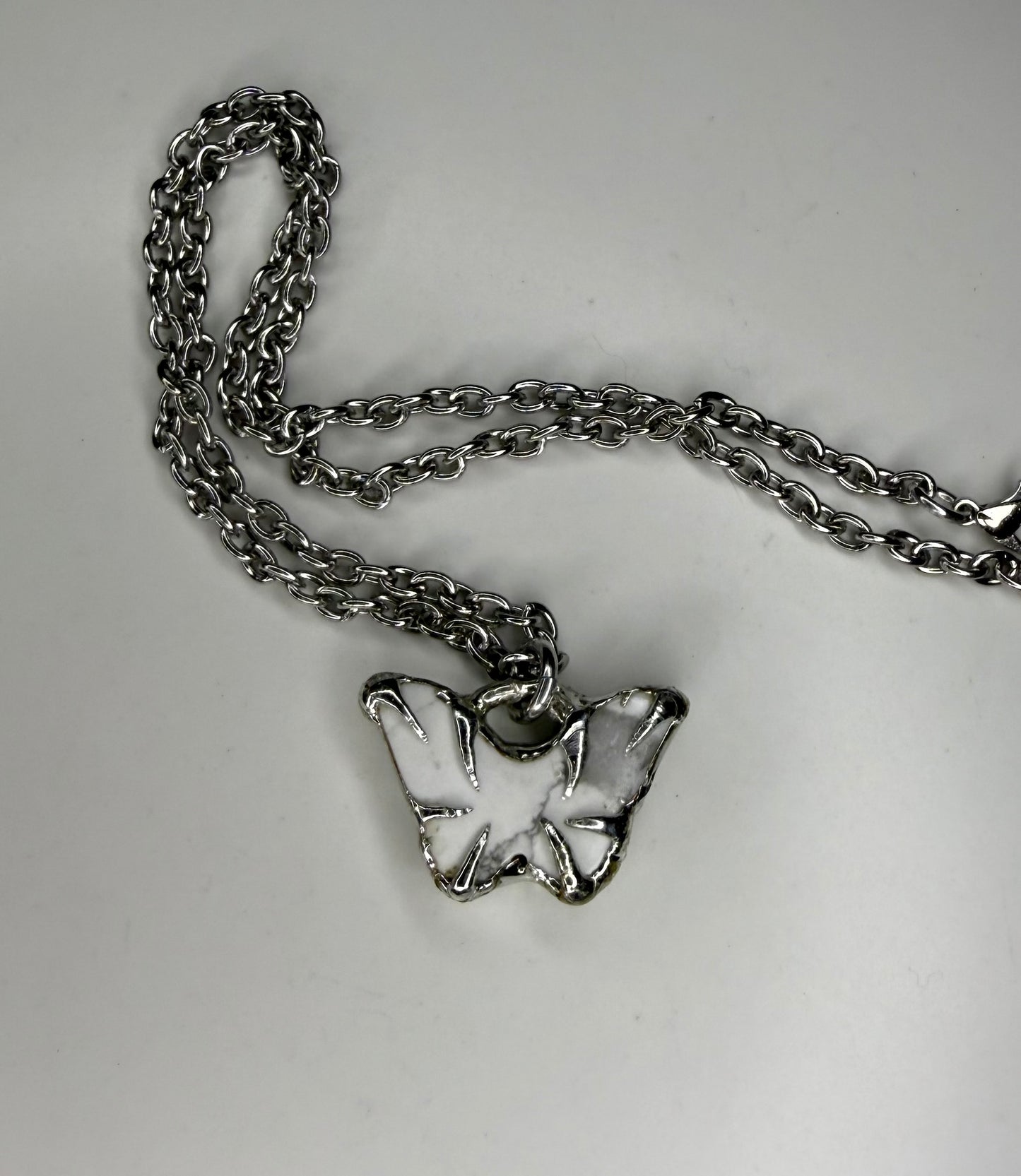Howlite Butterfly Necklace