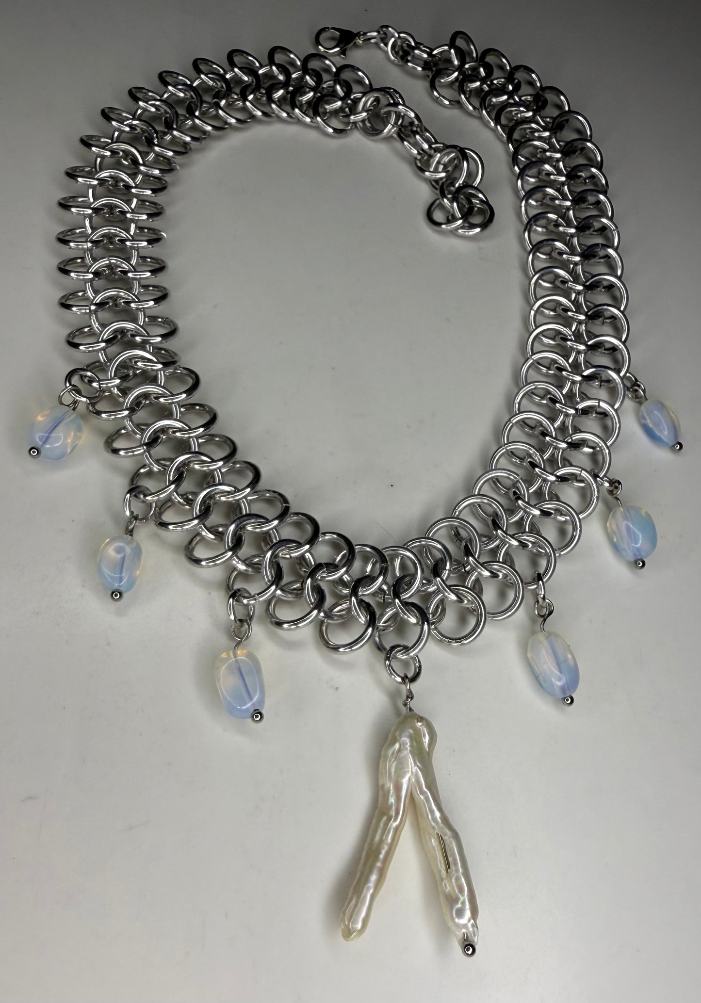 Chainmail Wishbone Necklace
