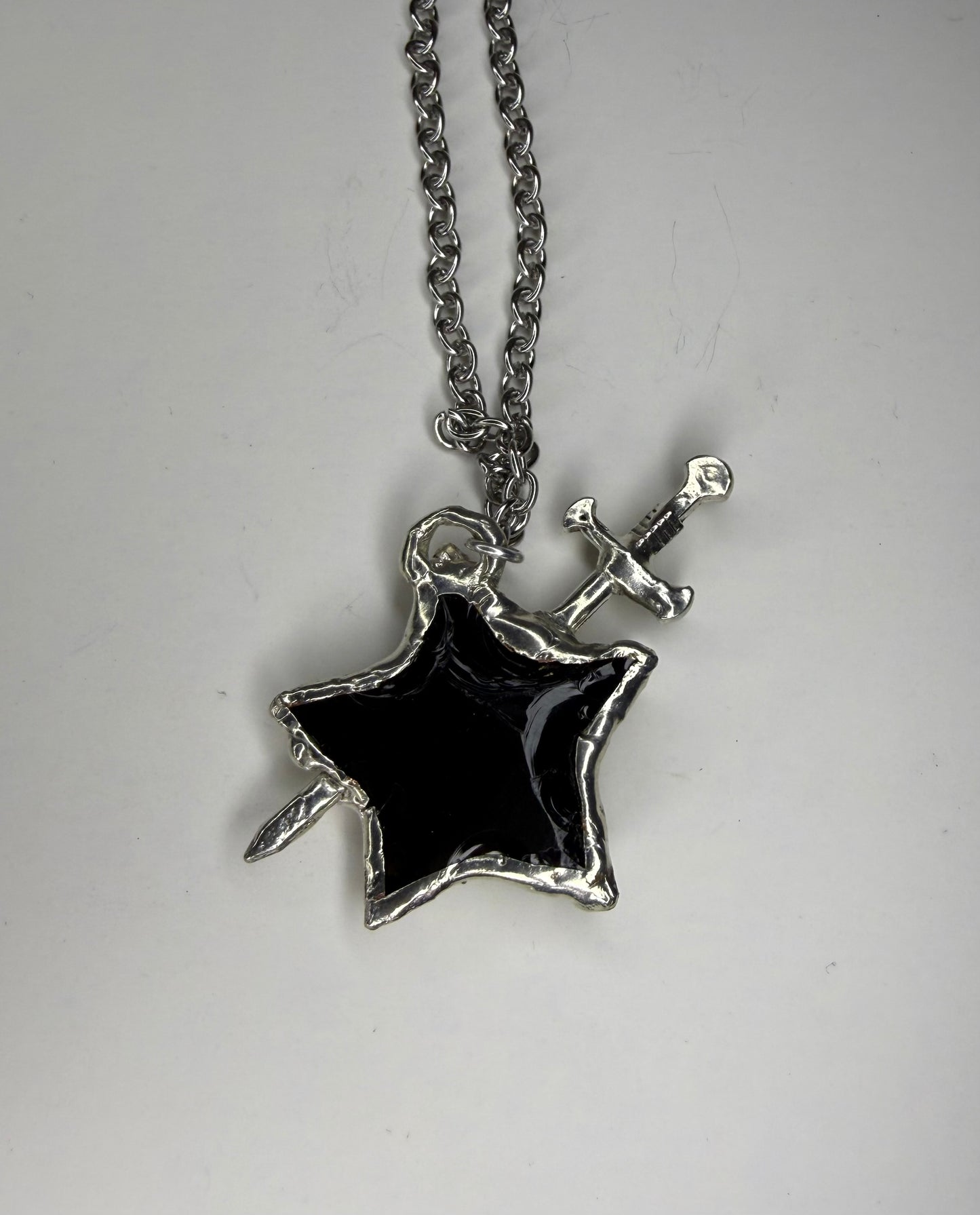 Obsidian Star Sword Necklace