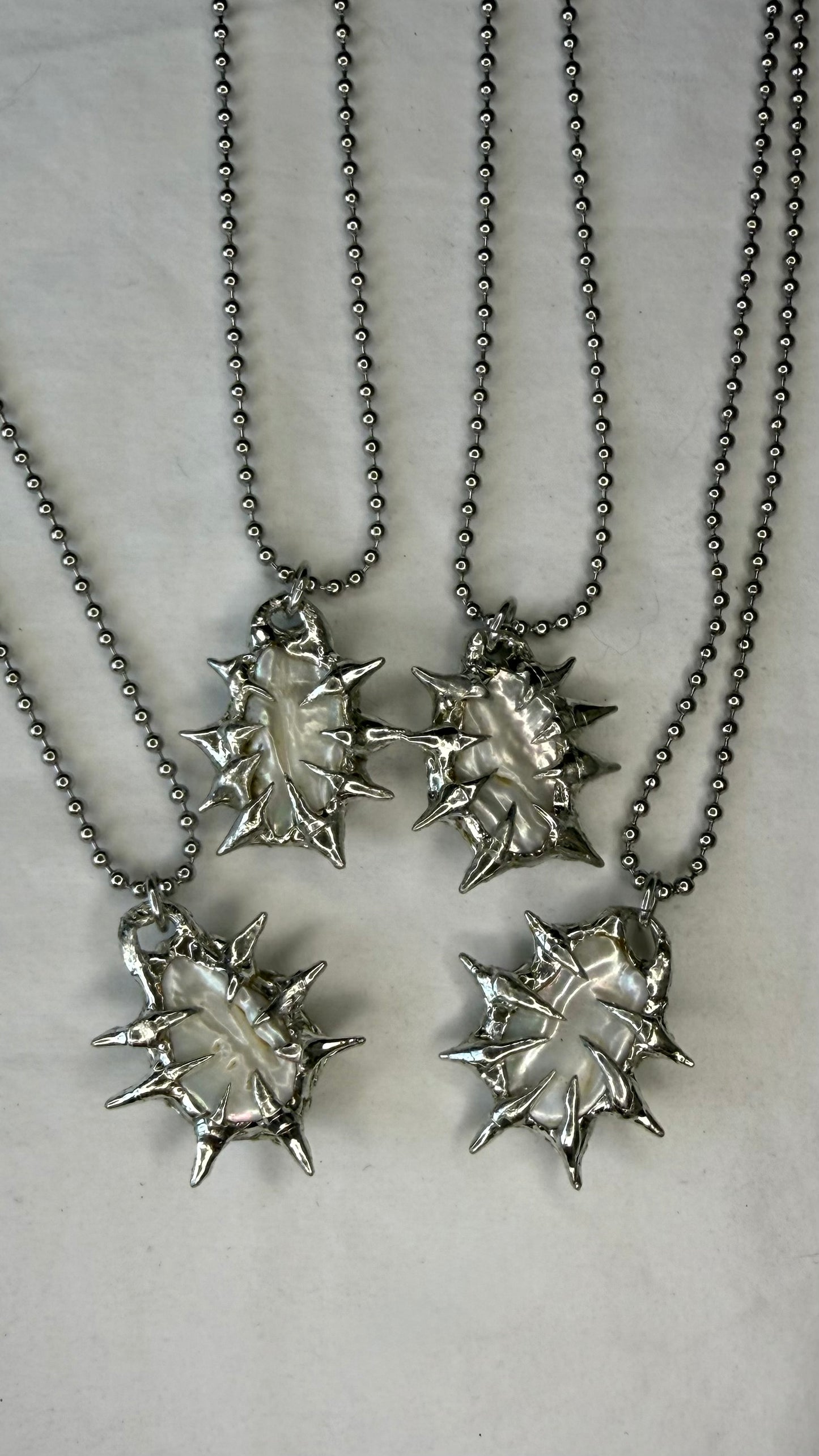 White pearl necklaces