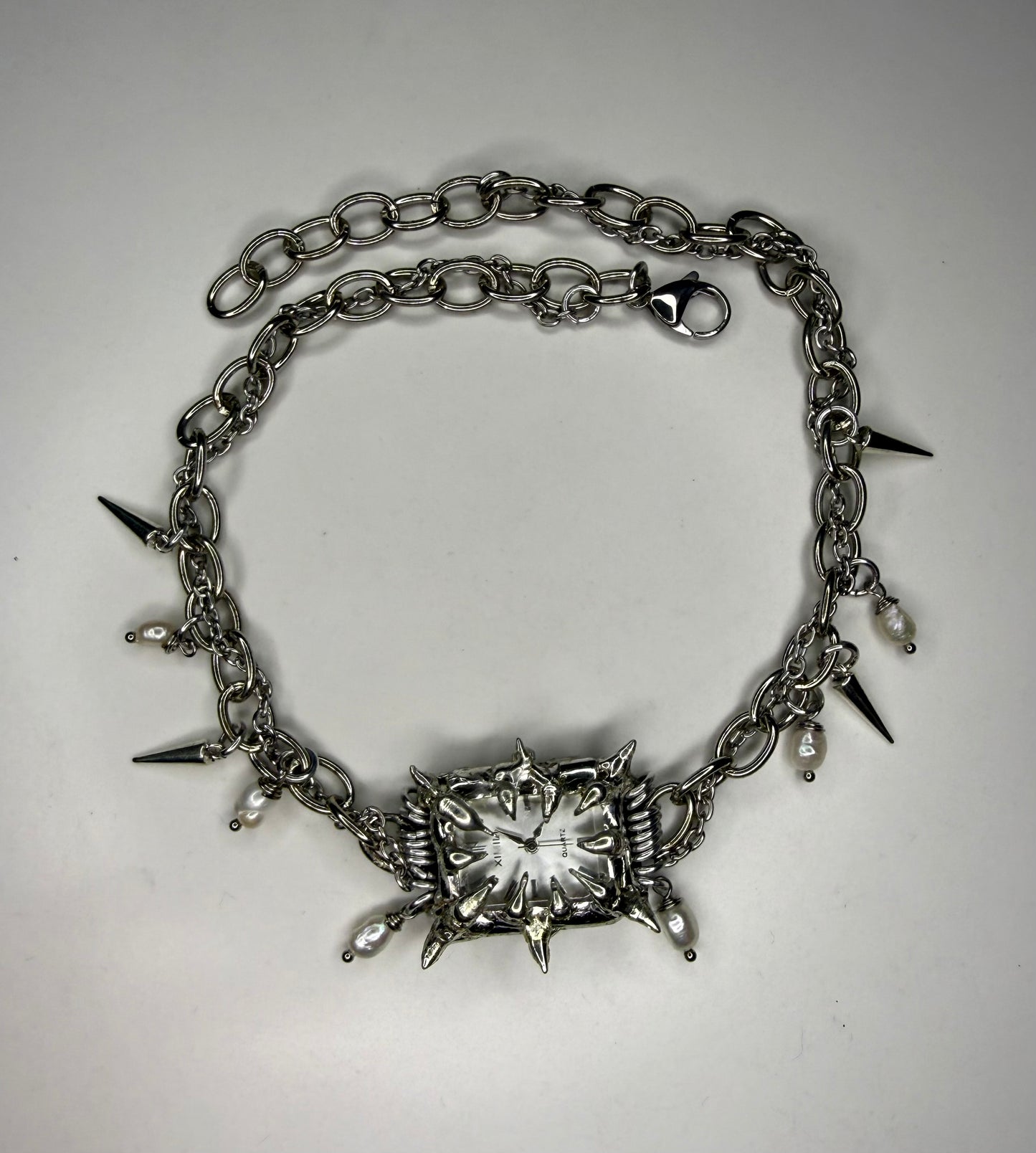 White Watch Necklace