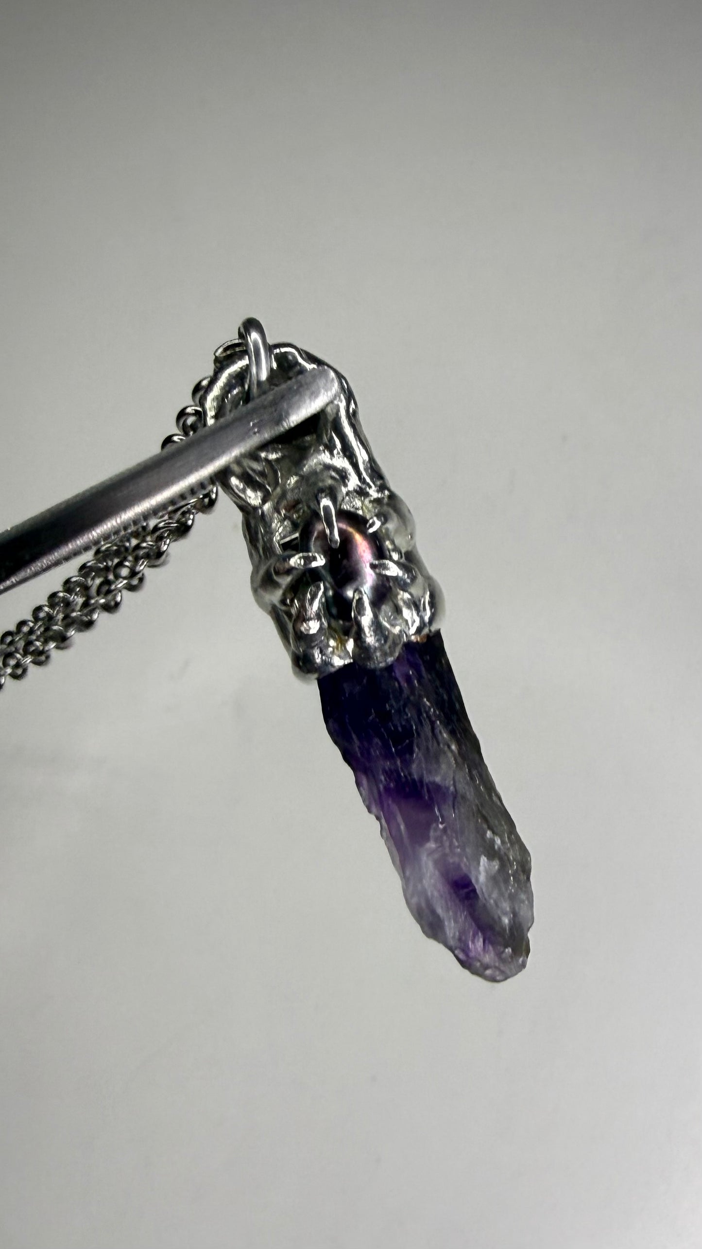 Amethyst & Pearl Pendant