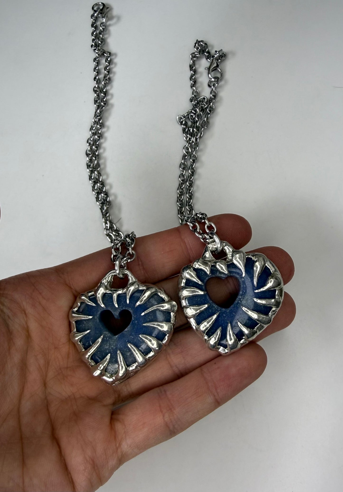 Blue Aventurine Hearts