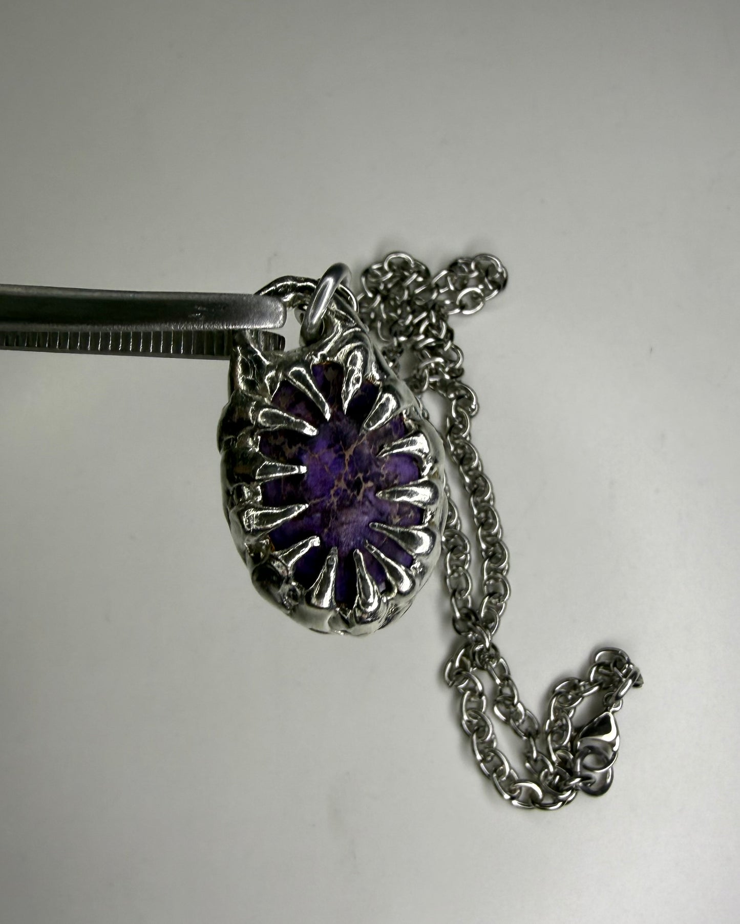 Spike Encased Lepidolite Necklace