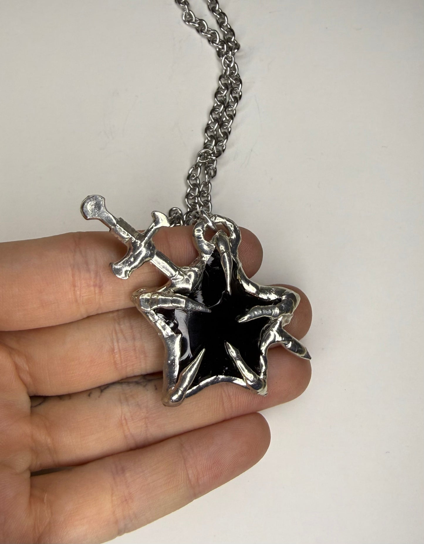 Obsidian Star Sword Necklace