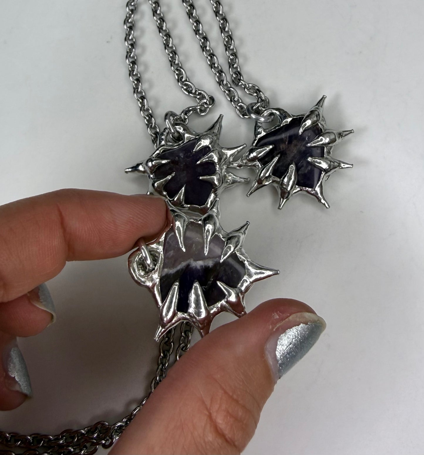 Amethyst Spiked Hearts
