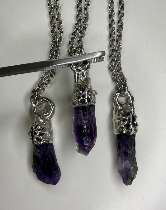 Amethyst & Pearl Pendant