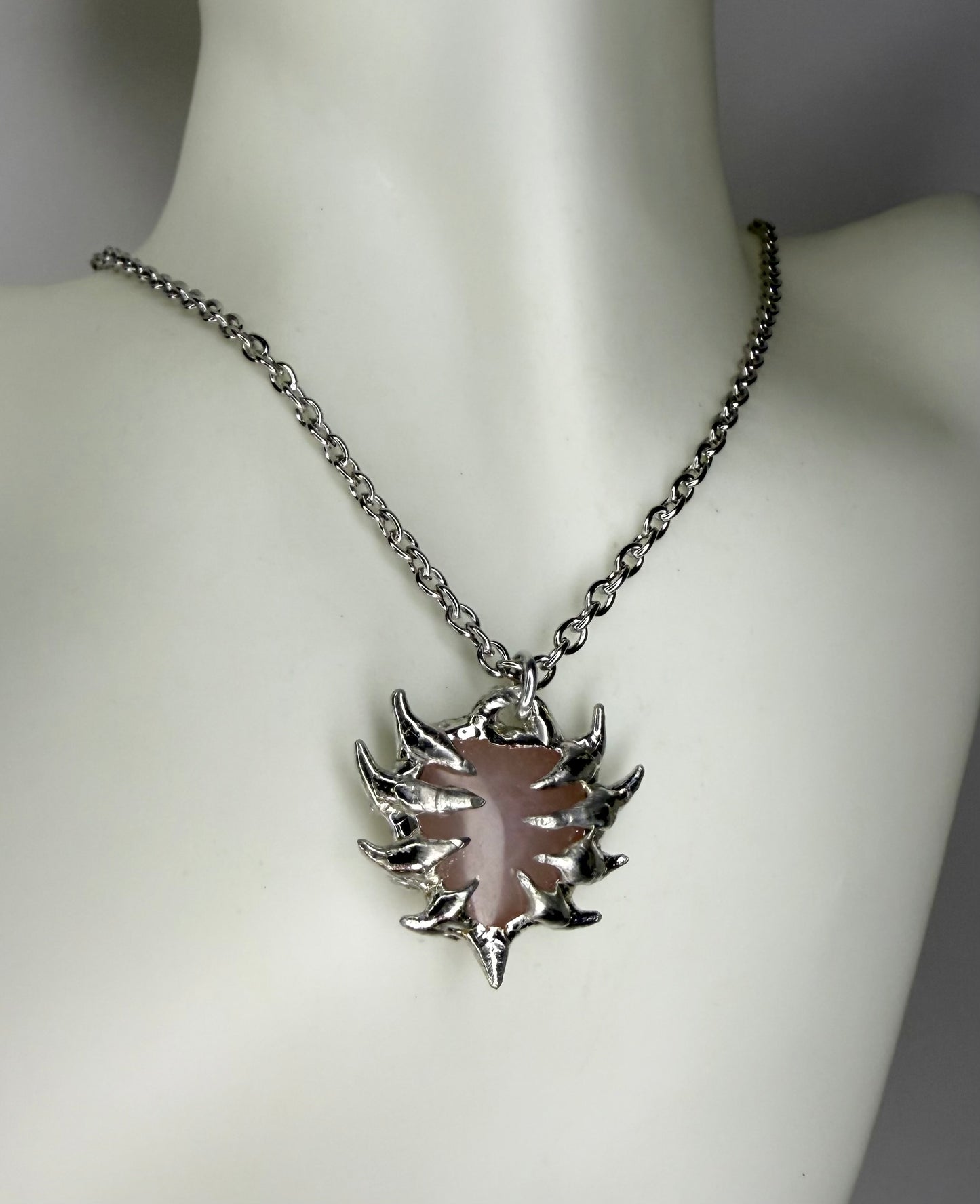 Rose quart spiked hearts