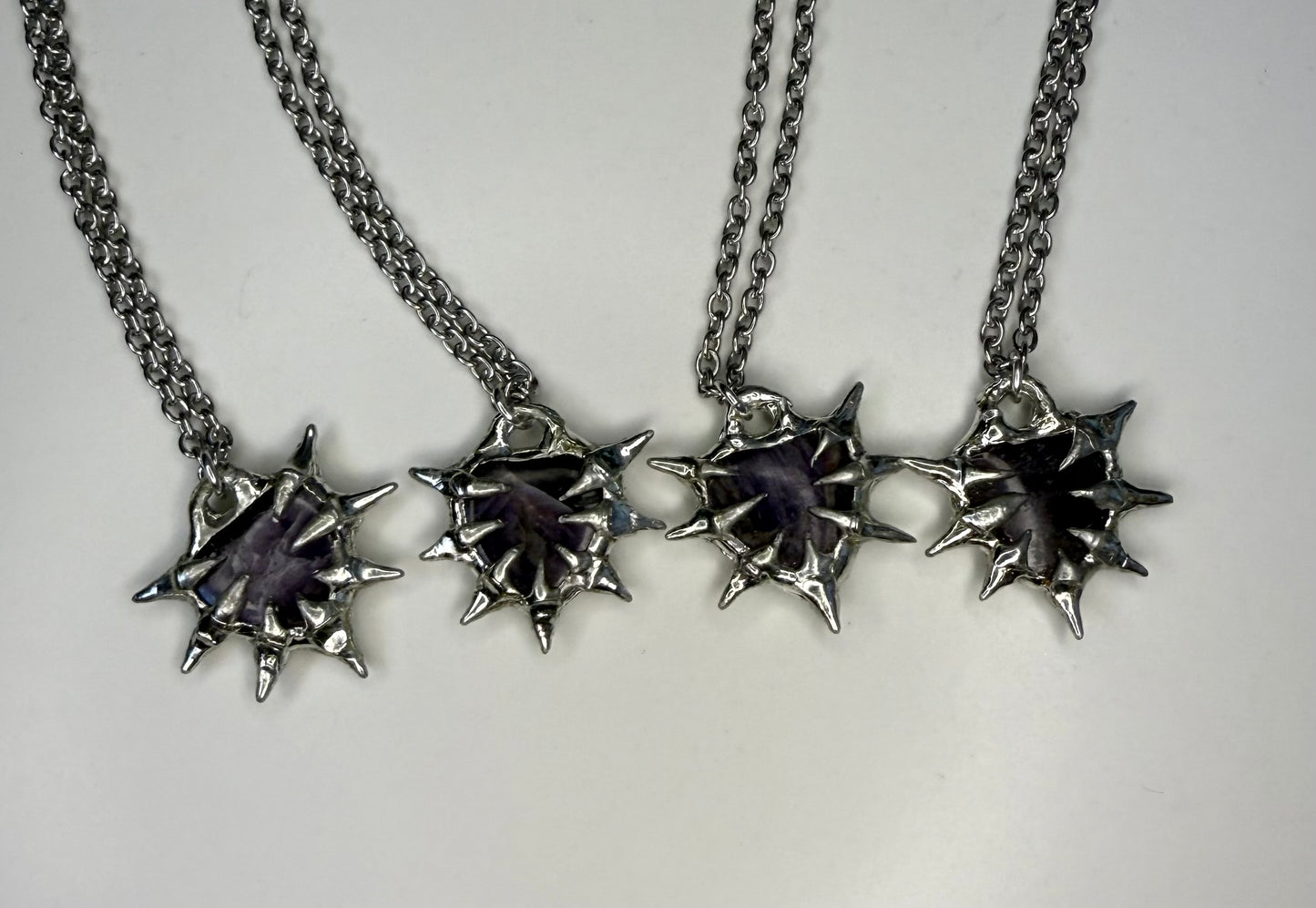 Chevron Amethyst Hearts