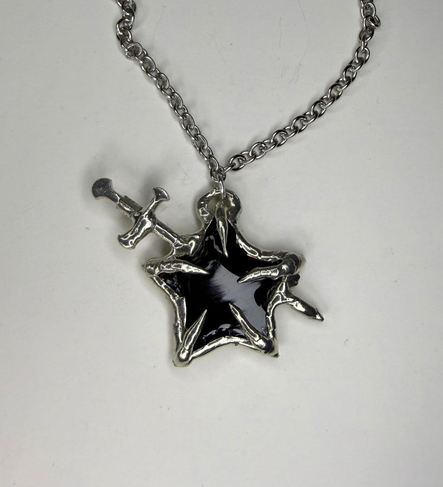 Obsidian Star Sword Necklace