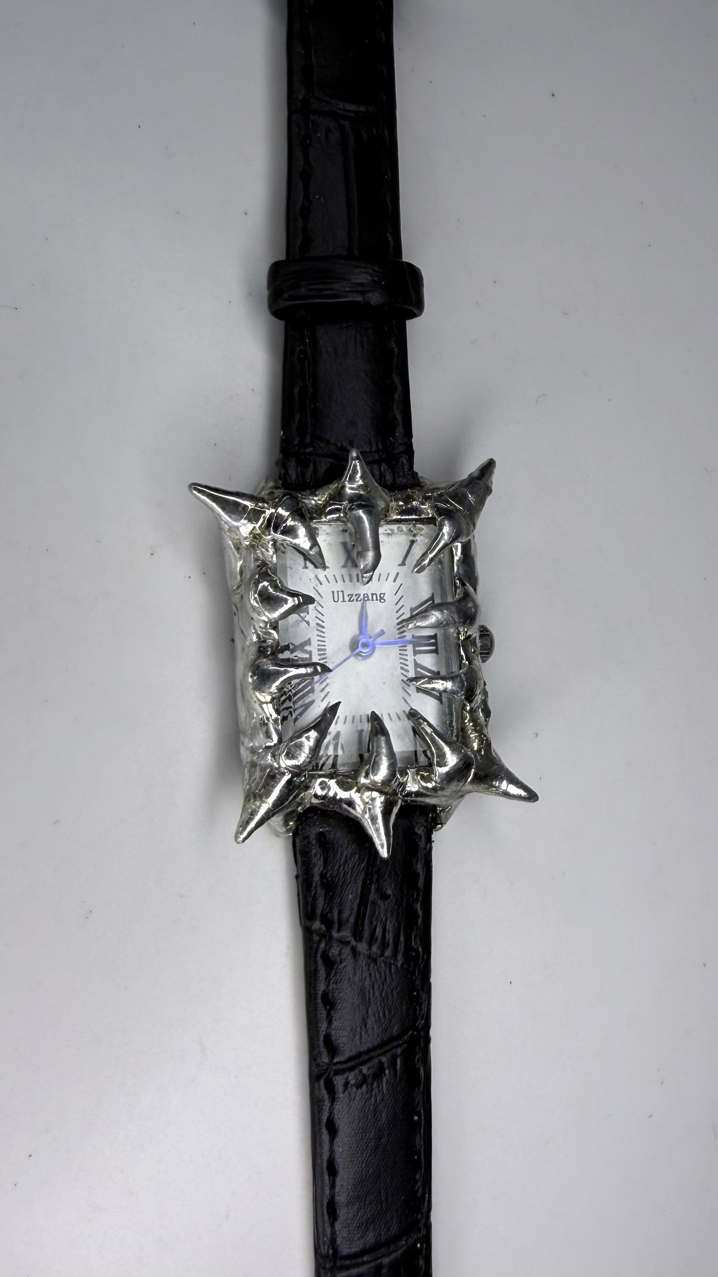 Black faux lather watch