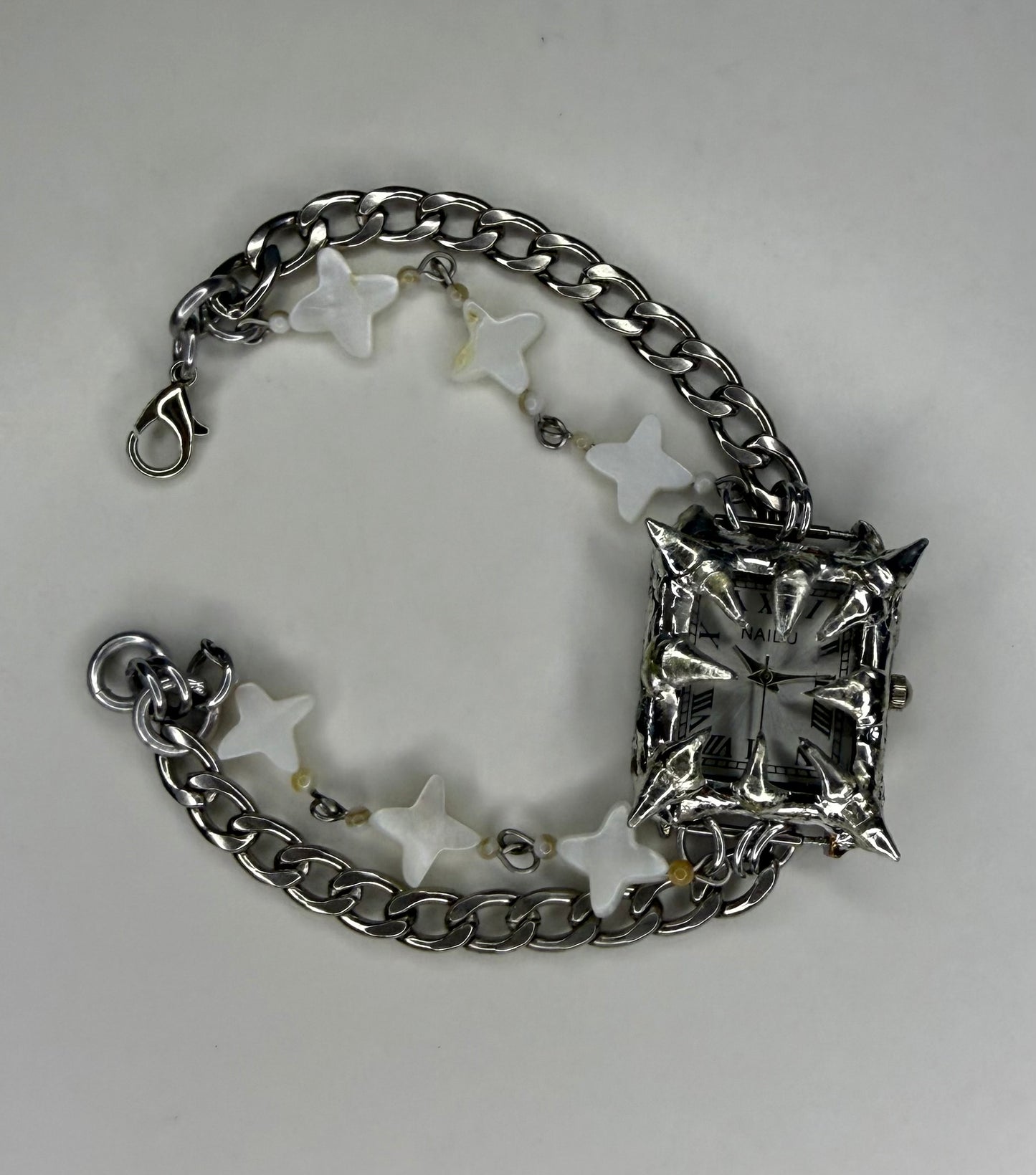 White Beaded Watch