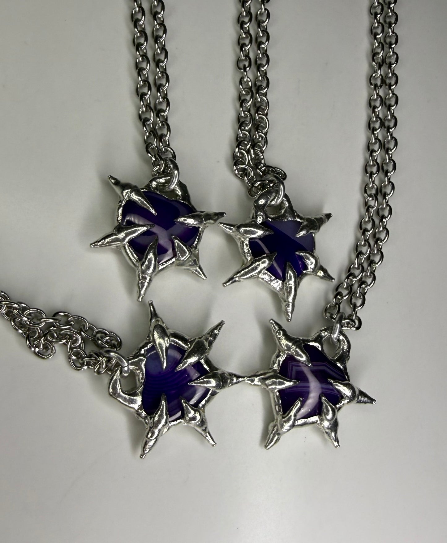 Purple Spiked Hearts