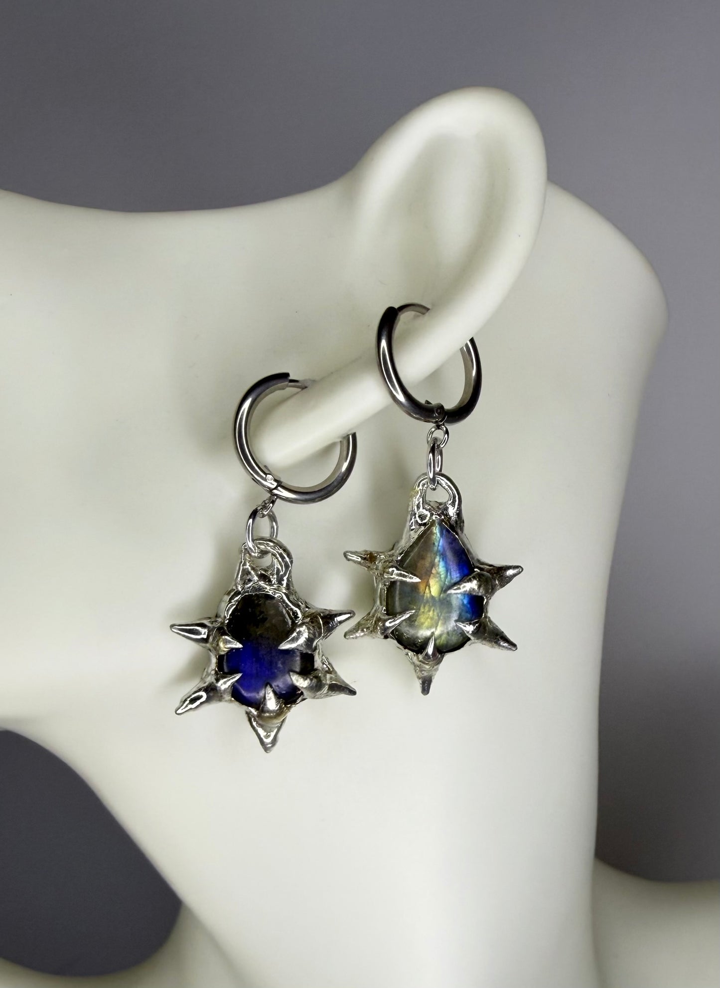 Spiked Labradorite Earrings