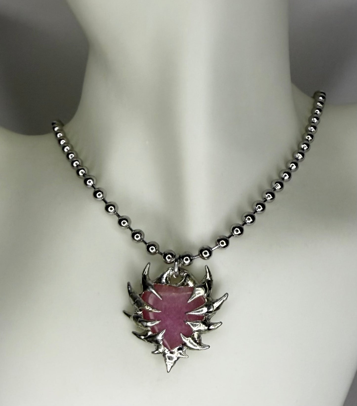 Rose Quarts Spiked Hearts