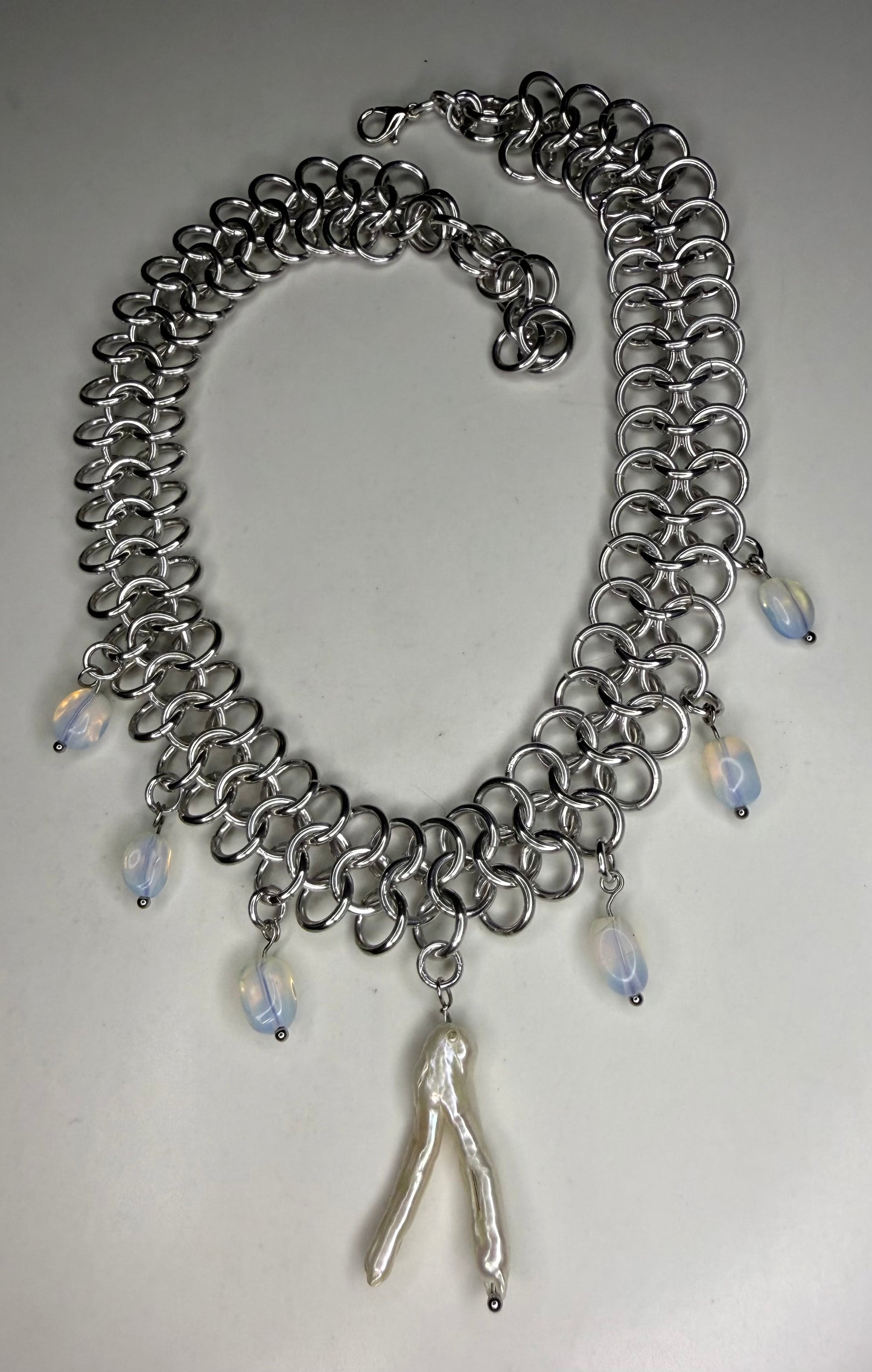 Chainmail Wishbone Necklace
