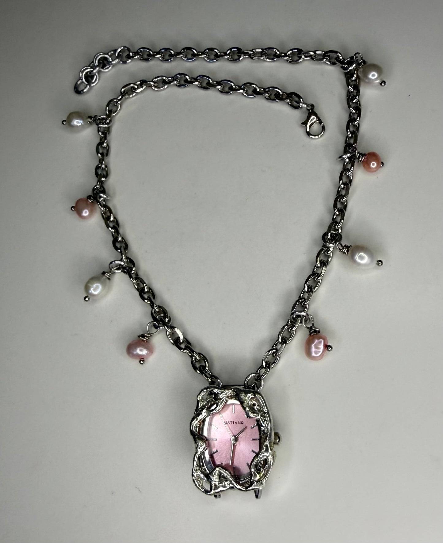 Pink Watch Necklace
