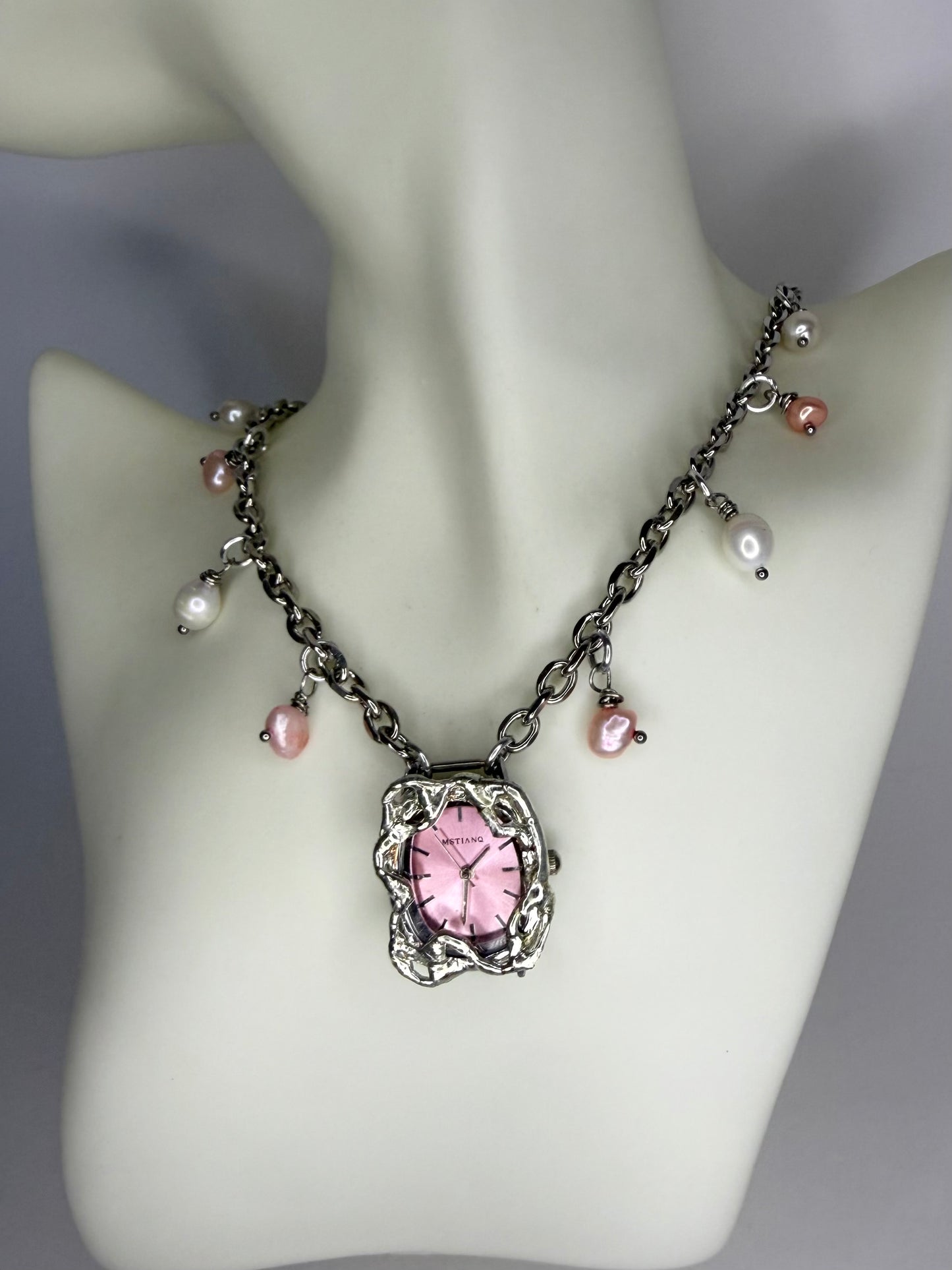 Pink Watch Necklace