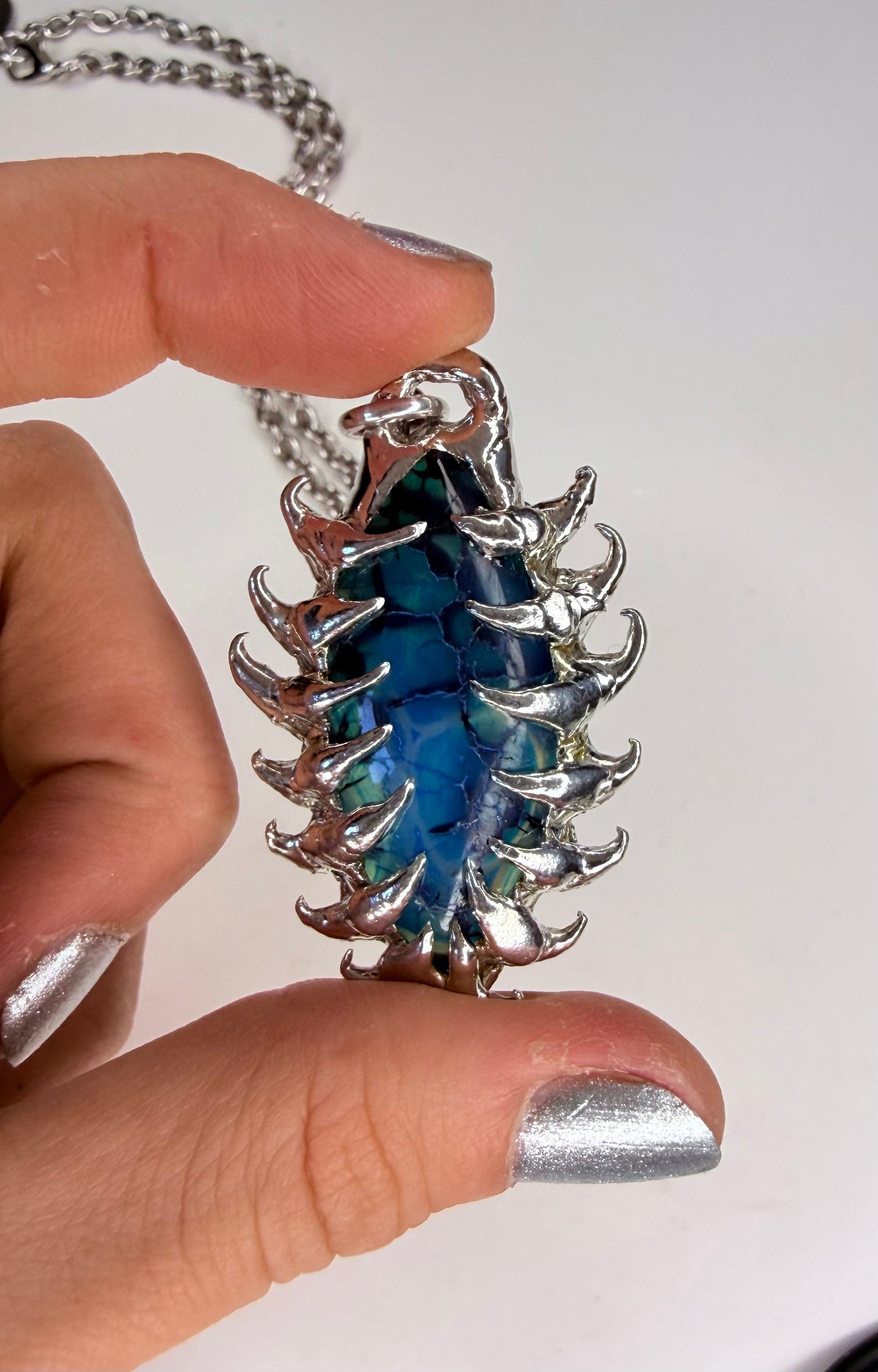 Blue Dragon Scale Necklace