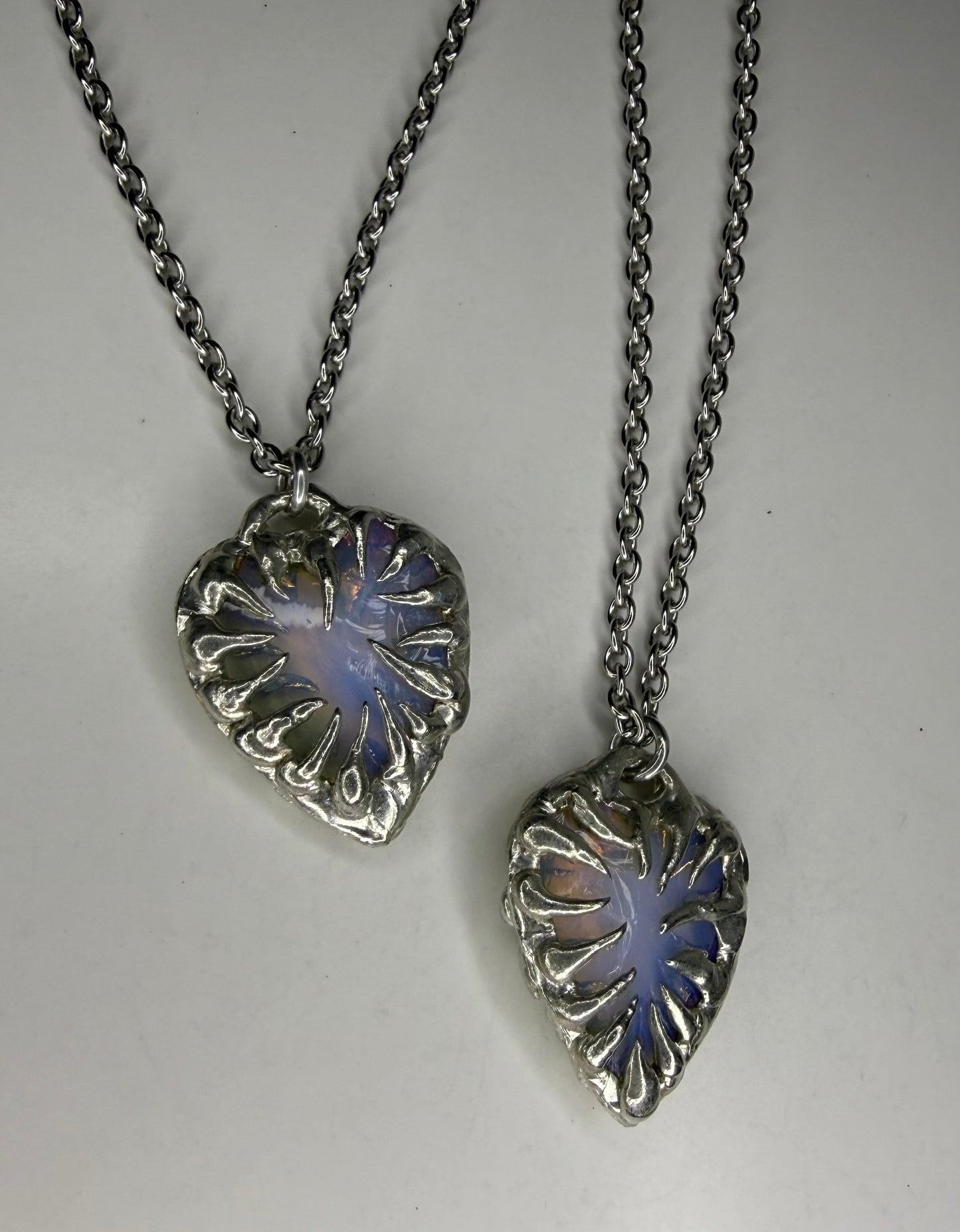 Opalite spiked heart necklace