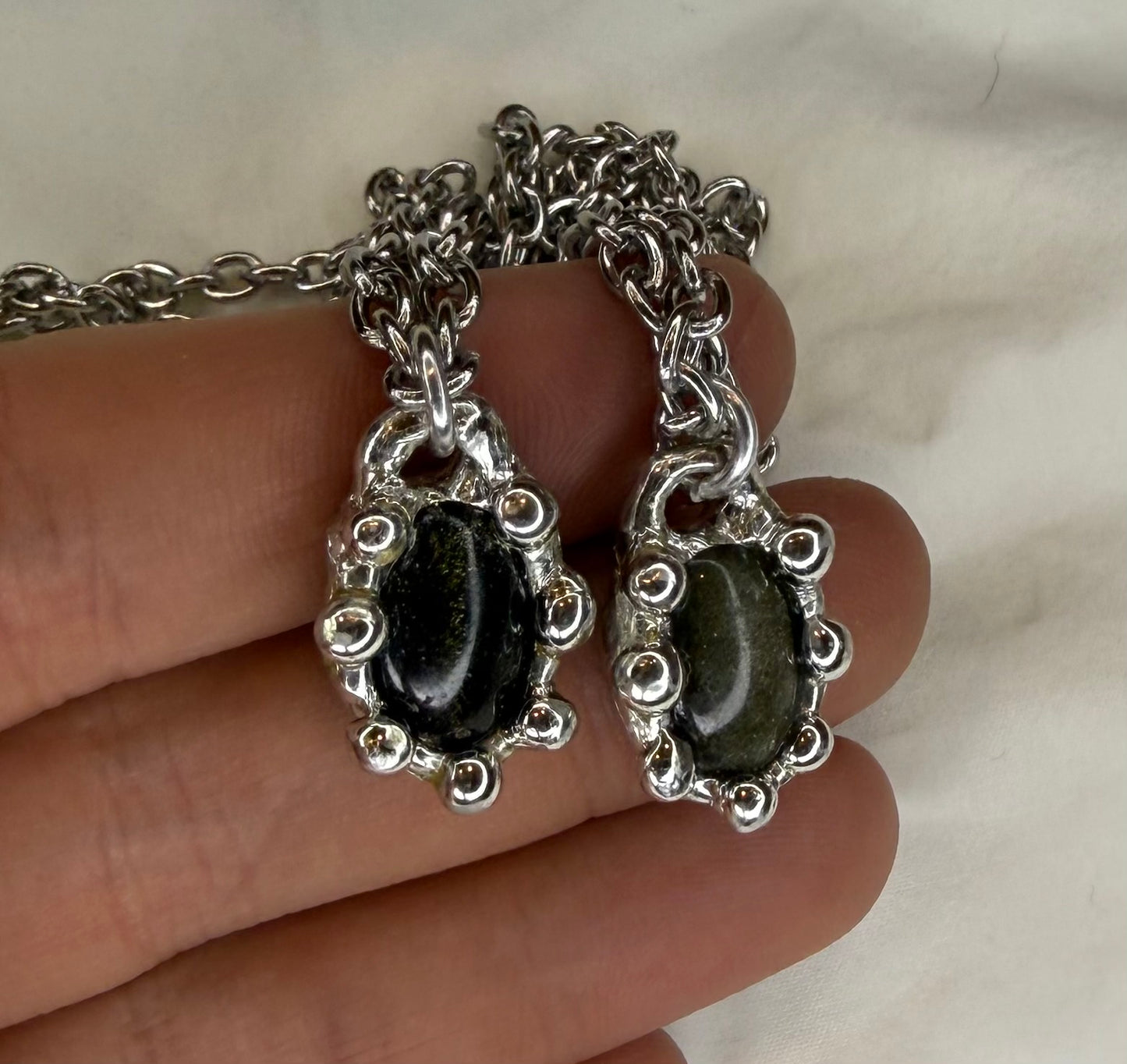 Gold Sheen Obsidian Necklace