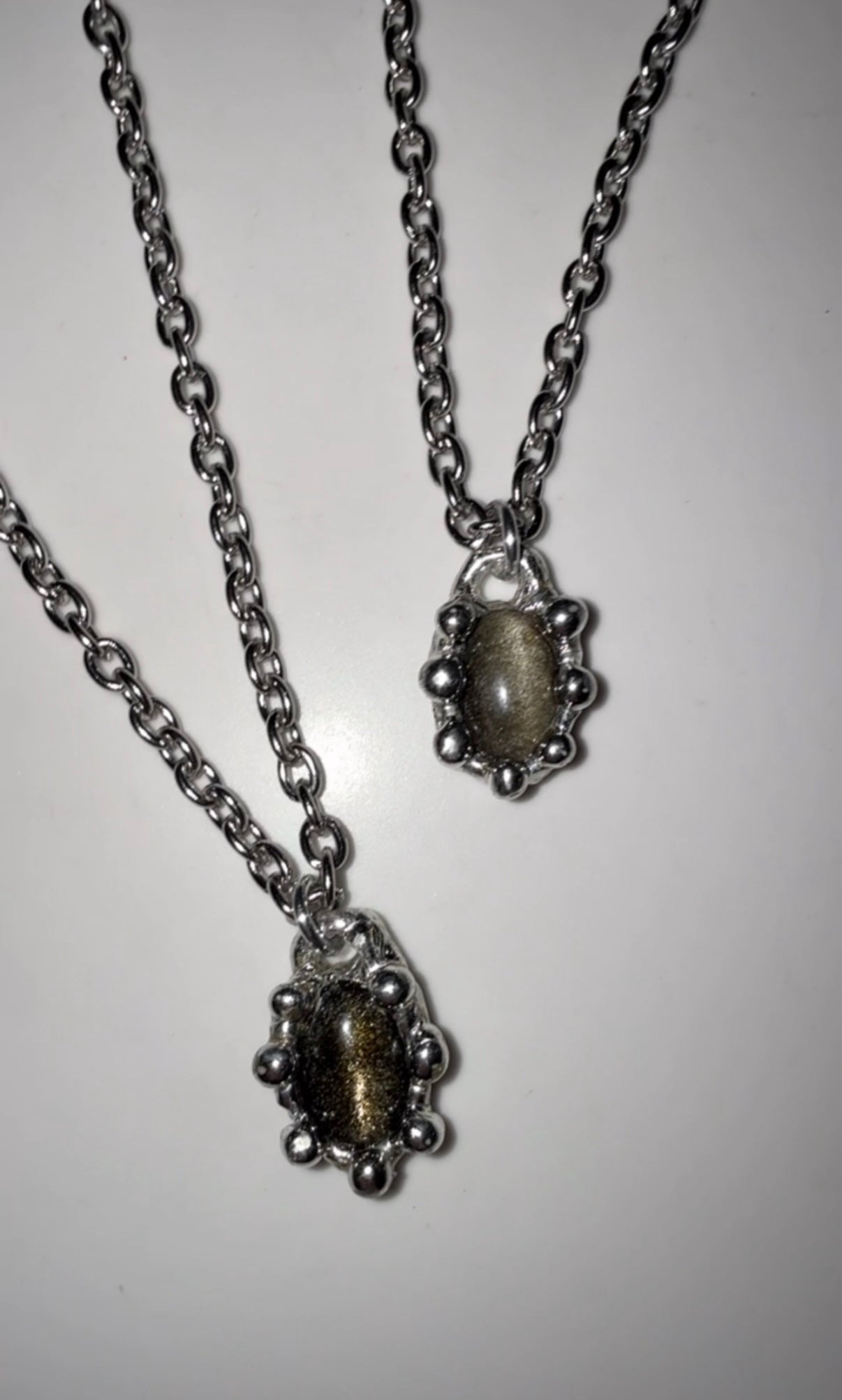Gold Sheen Obsidian Necklace