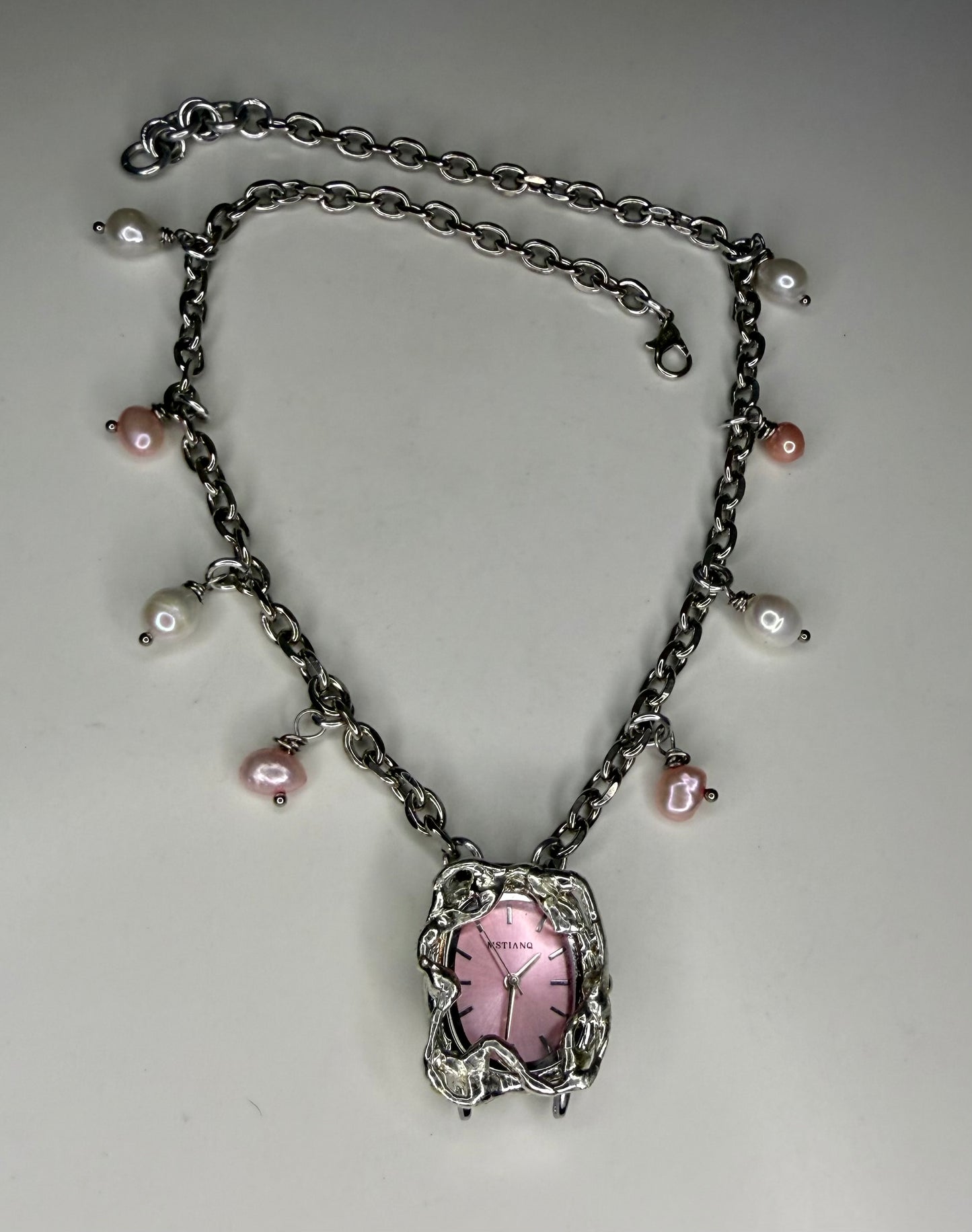 Pink Watch Necklace