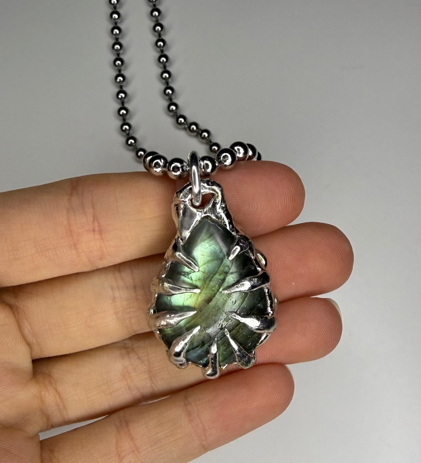 Spiked Raindrop Necklace