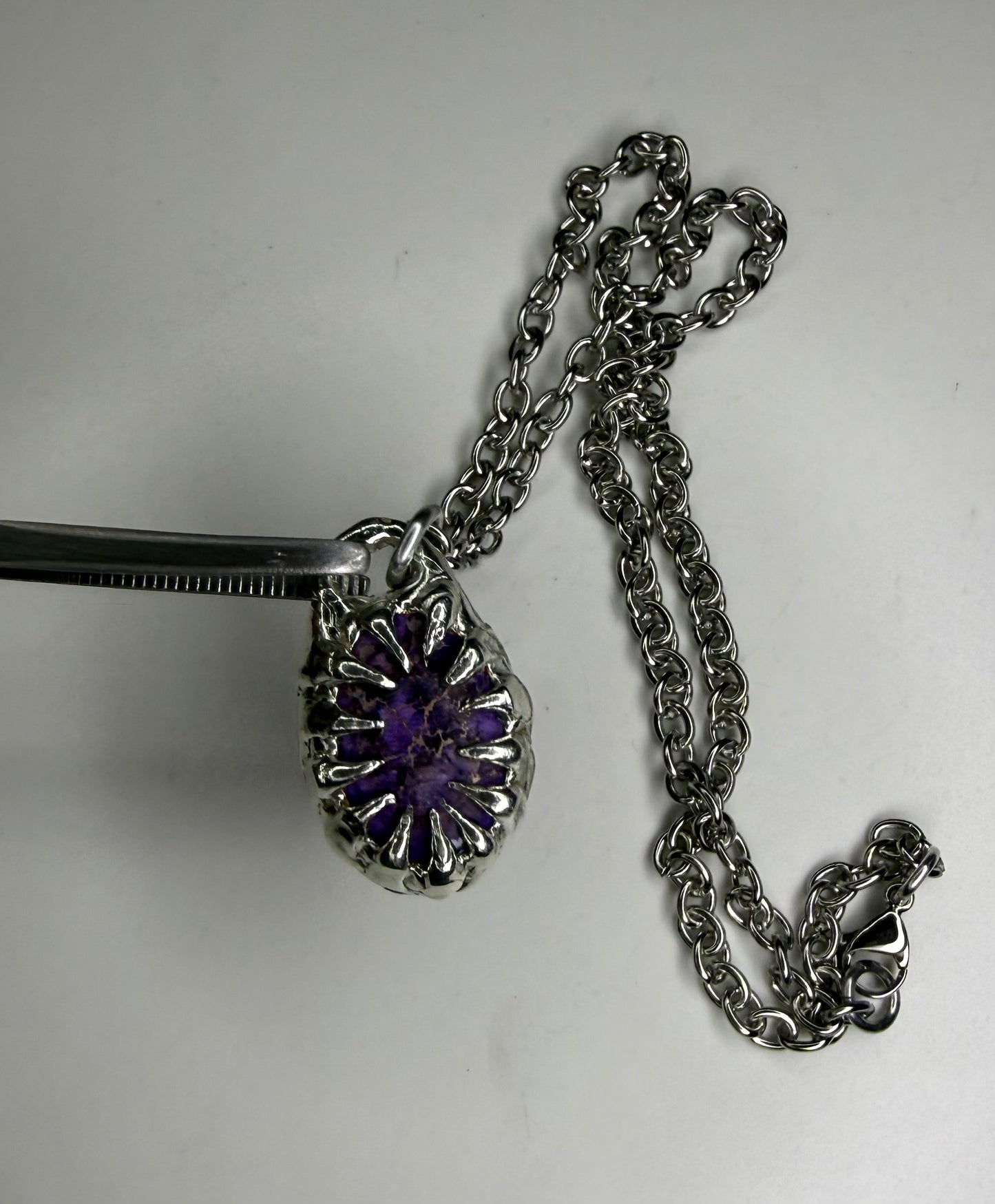 Spike Encased Lepidolite Necklace