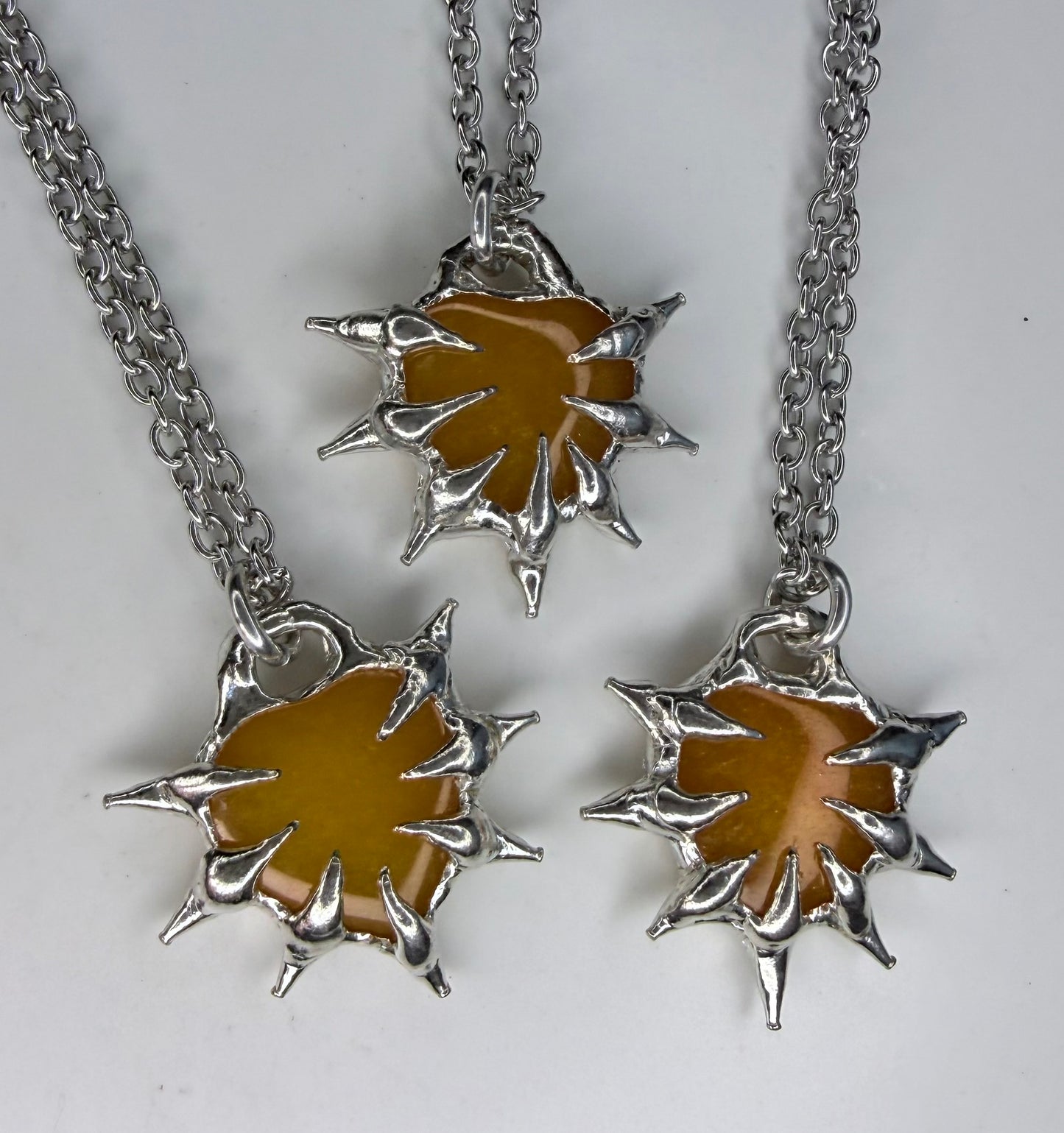 Honey Calcite Spiked Hearts