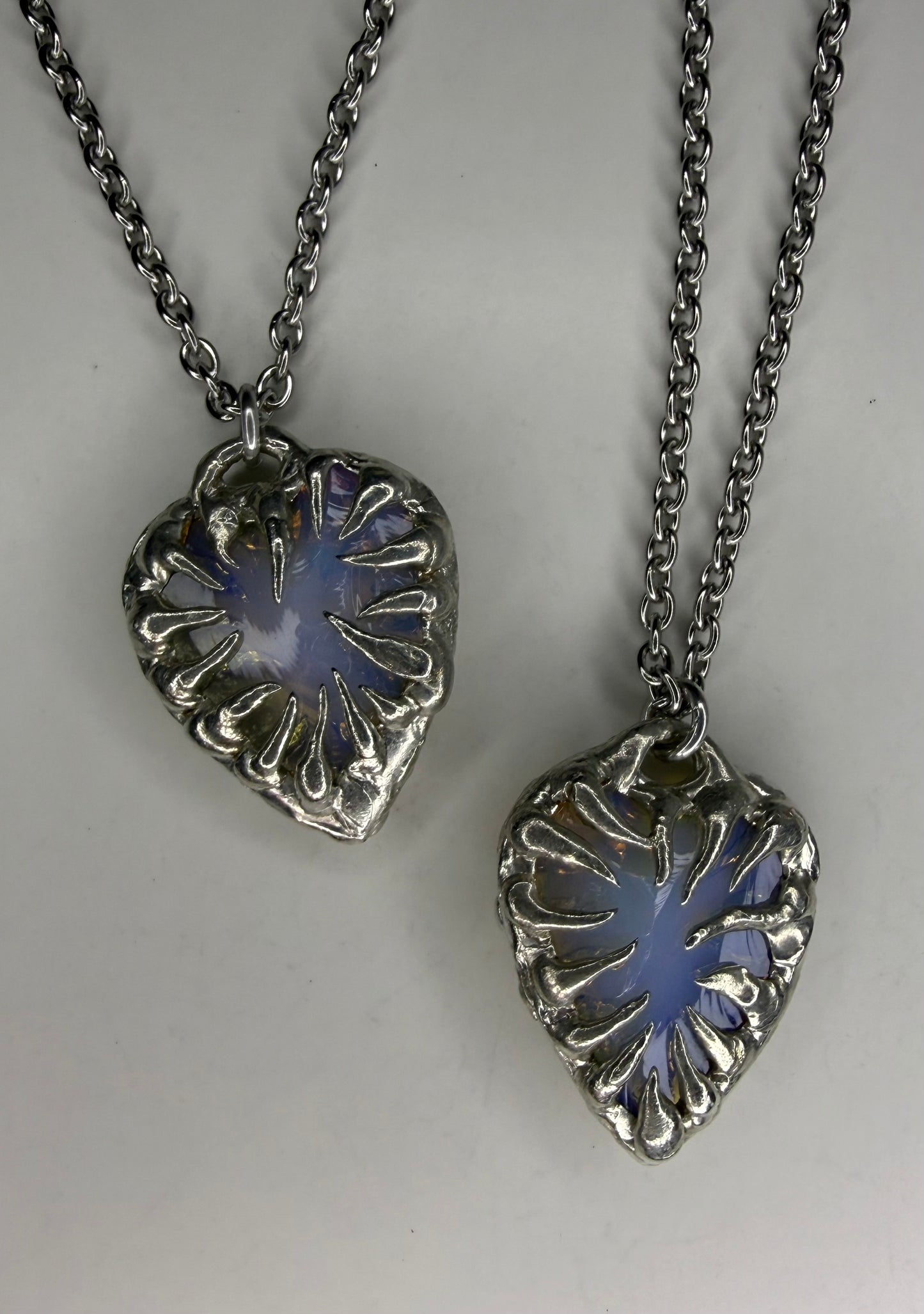 Opalite spiked heart necklace