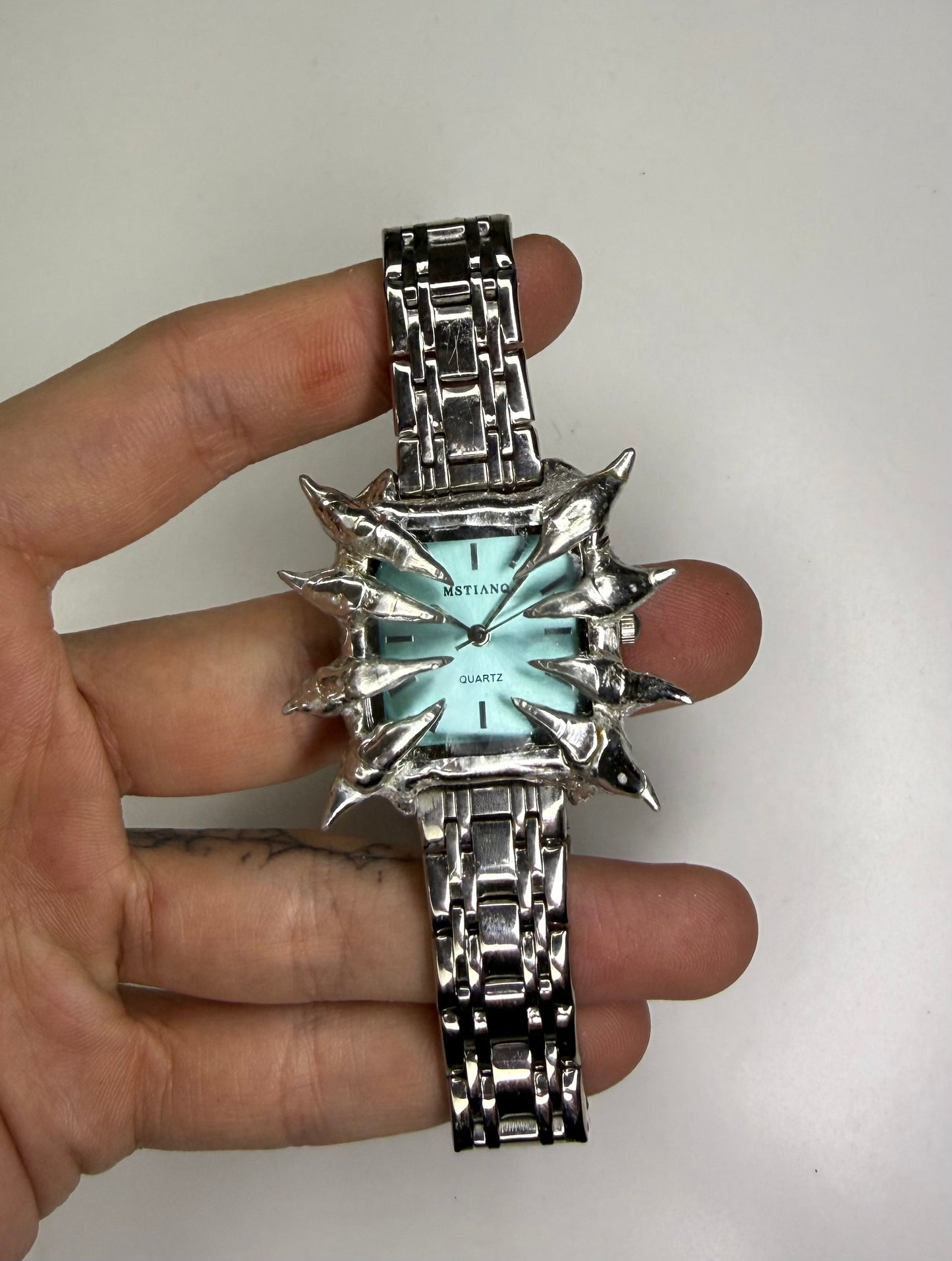 Baby Blue Spiked Watch