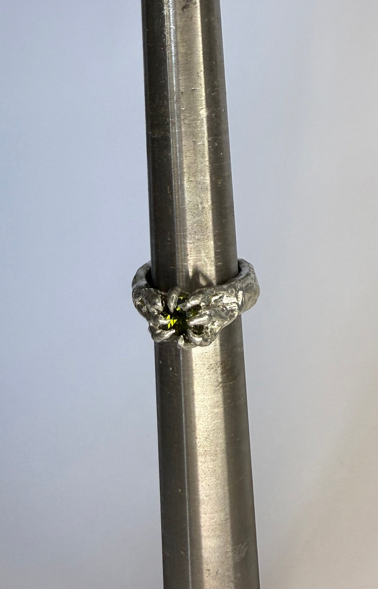 Green Spiked Ring (US 8)