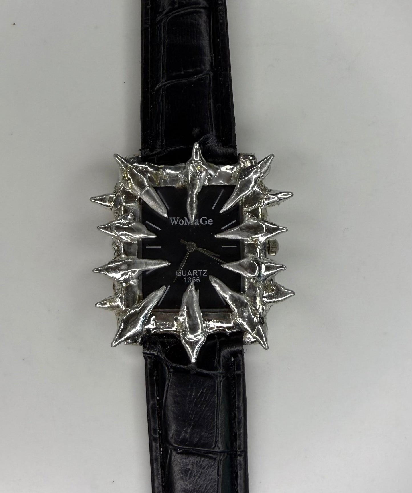 Black Faux Leather Watch