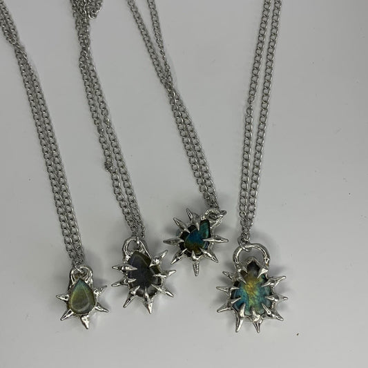 Labradorite Spiked Necklaces