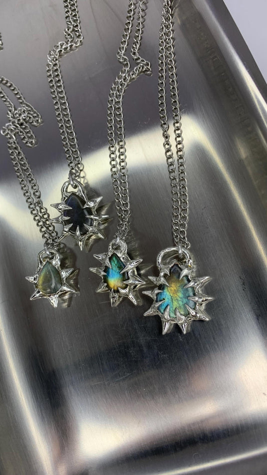 Labradorite Spiked Necklaces