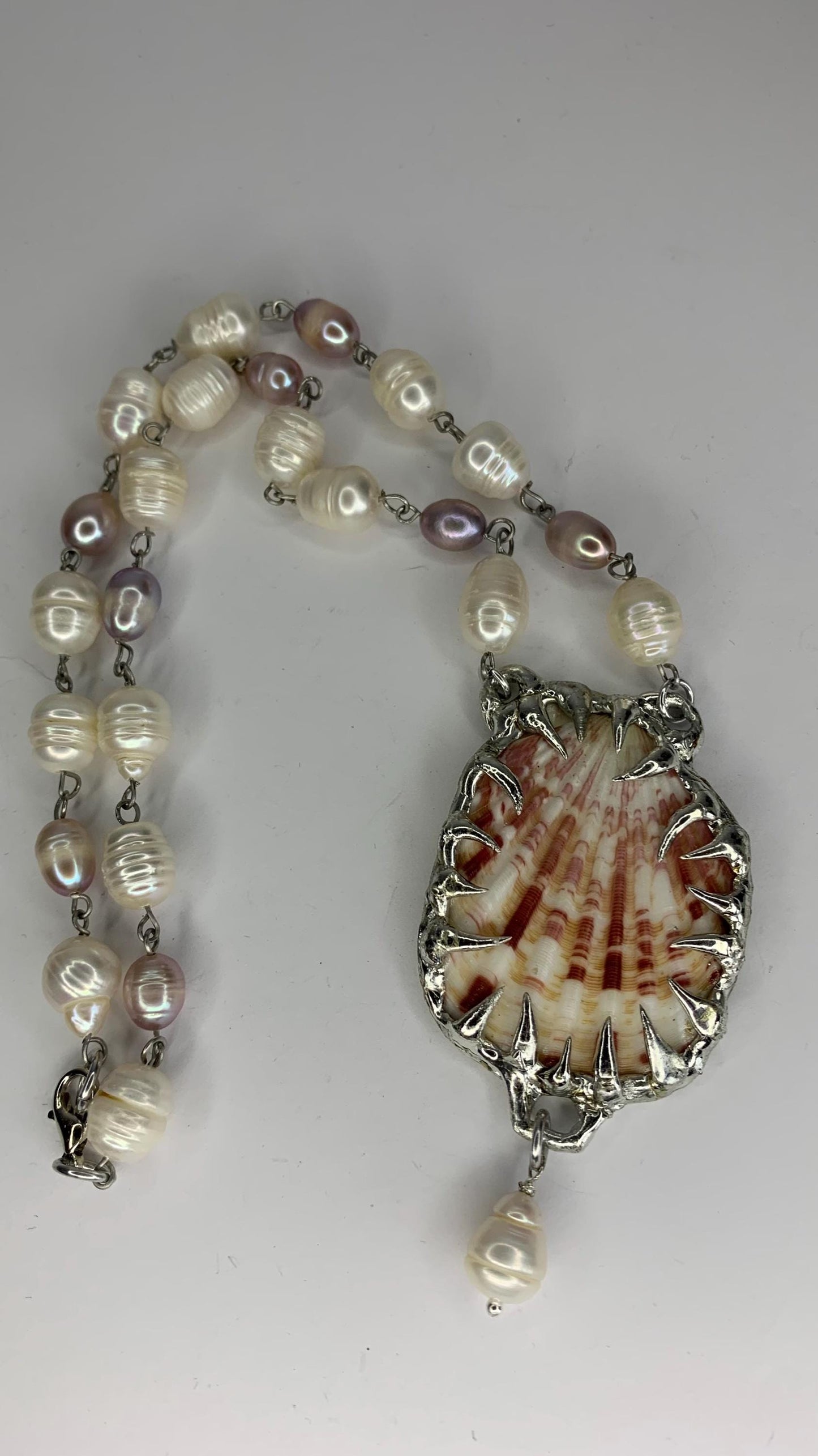 Freshwater pearl and shell necklace
