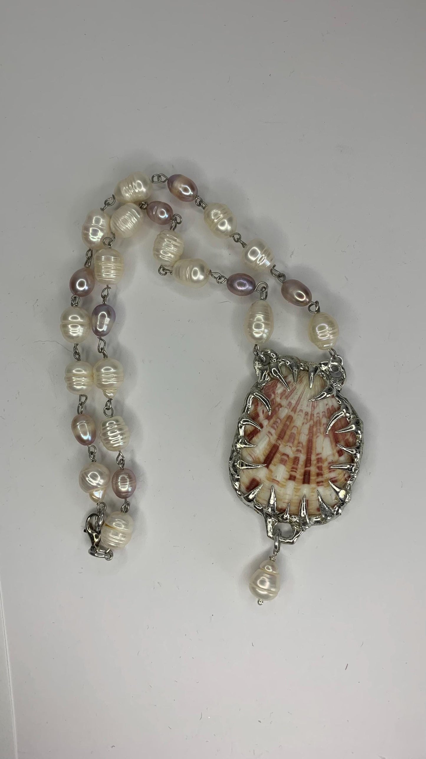 Freshwater pearl and shell necklace