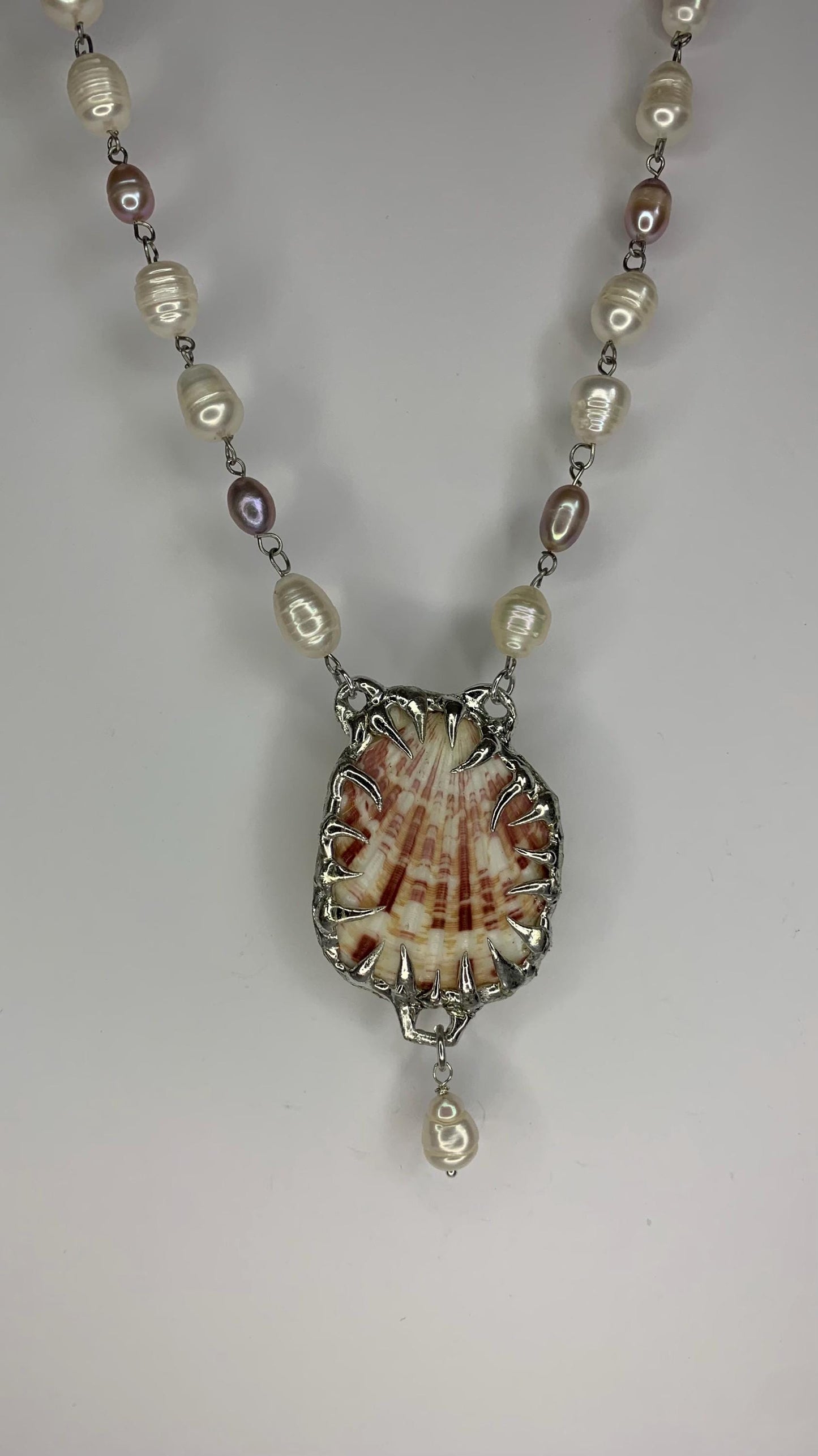 Freshwater pearl and shell necklace
