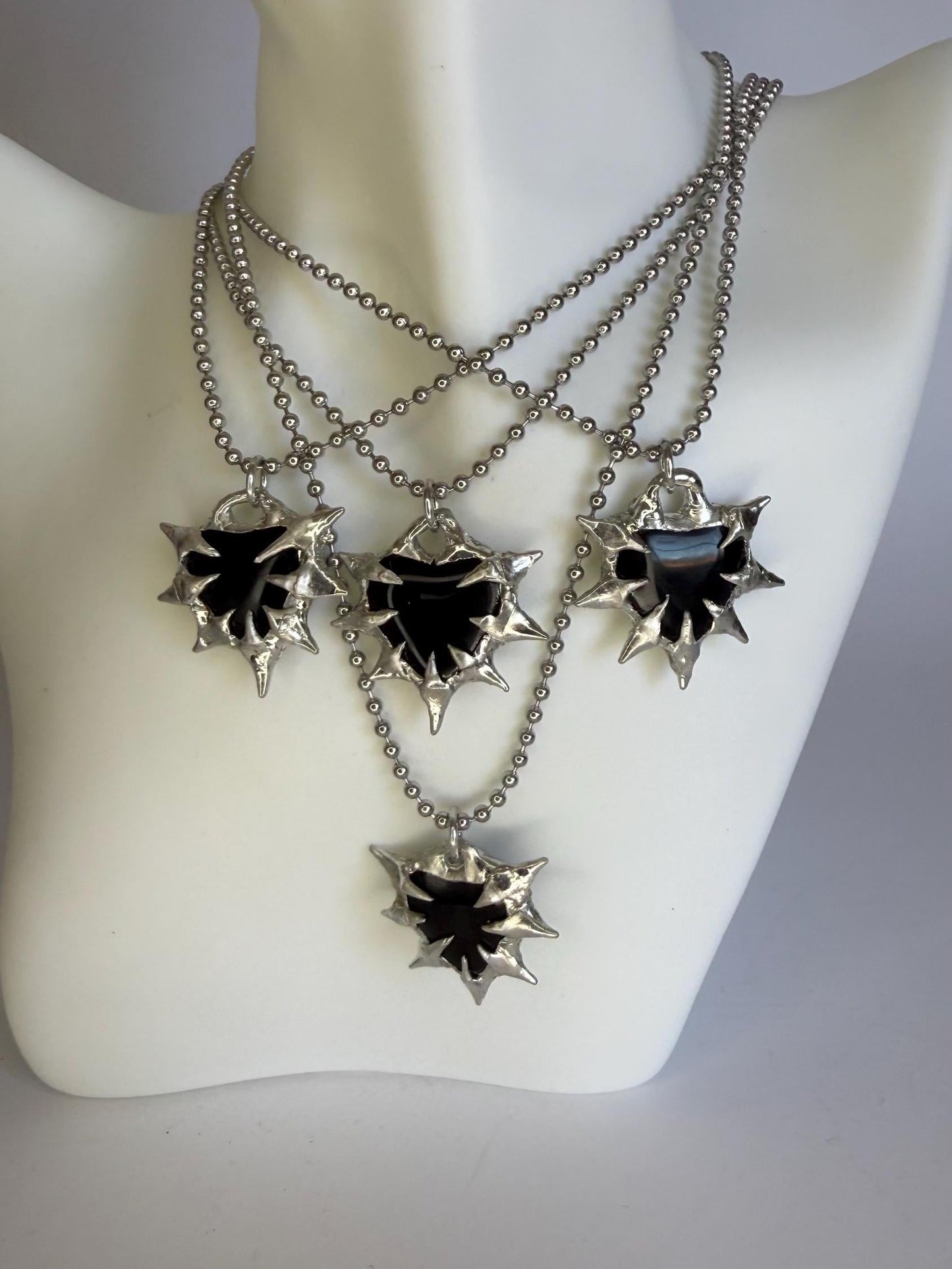 Obsidian Heart Necklaces