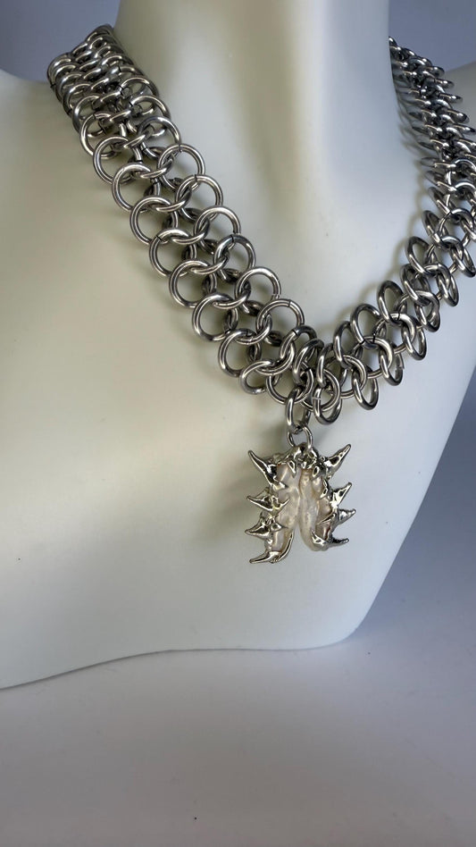 Chainmaille Pearl Necklace
