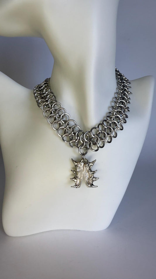 Chainmaille Pearl Necklace